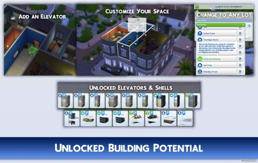 Sims 4 Mod: Unlocked Apartment Shells (Featured)