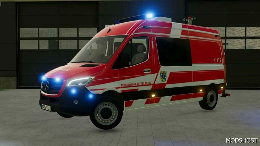 FS22 Mercedes-Benz Vehicle Mod: Sprinter 2019 ELW V1.2.1 (Featured)