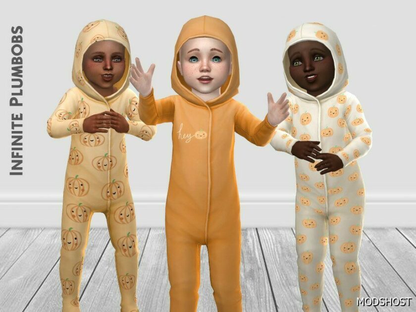 Sims 4 Male Clothes Mod: Toddler Pumpkin Onesies (Featured)