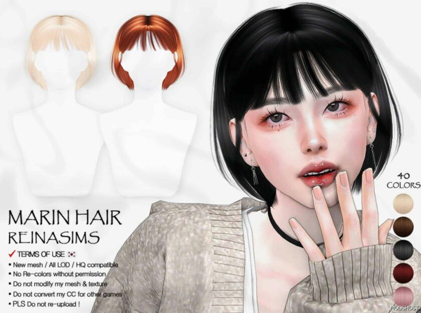 Sims 4 Female Mod: Marin Hair (Featured)