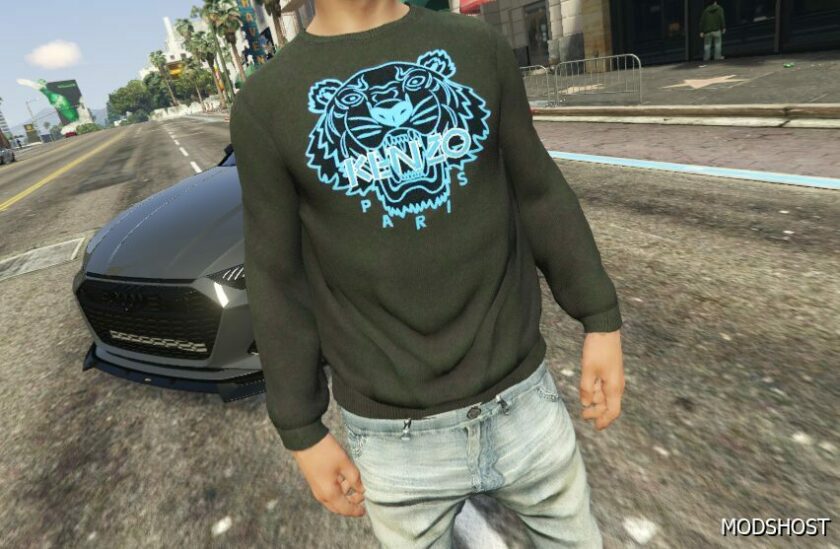 GTA 5 Player Mod: Kenzo Jumper SET for MP Male (Featured)