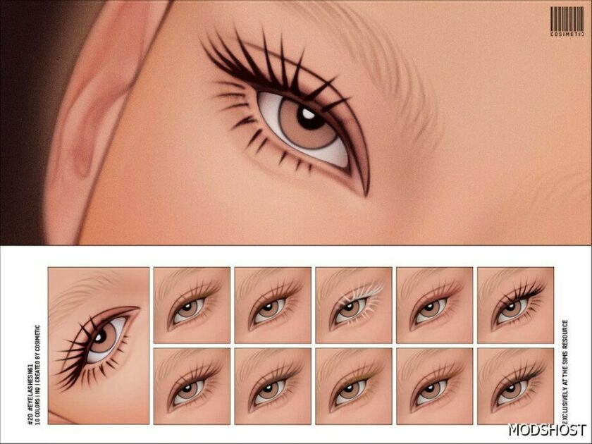 Sims 4 Female Makeup Mod: Maxis Match 2D Eyelashes N61 (Featured)