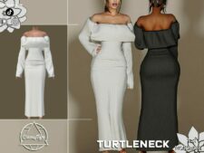 Sims 4 Elder Clothes Mod: OUTFIT 351 - Dress (Image #2)