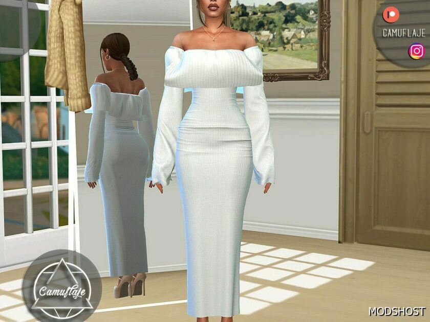 Sims 4 Elder Clothes Mod: OUTFIT 351 - Dress (Featured)