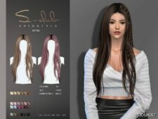 Sims 4 Female Mod: Straight Hair with Braid Albane 061123 (Featured)