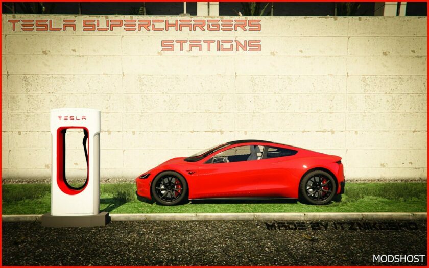 GTA 5 Tesla Map Mod: Superchargers Stations Sp/Fivem V2.0 (Featured)