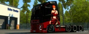 ETS2 Volvo Mod: Kasumi RED Wedding Dress Skin for Pendragon Volvo FH12 by ZEN Workshop (Image #2)