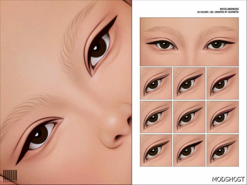 Sims 4 Female Makeup Mod: Basic Eyeliner N285 (Featured)