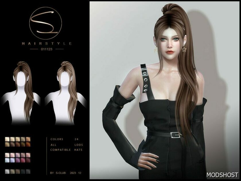 Sims 4 Female Mod: Ponytail Hairstyle Mandy (011123) (Featured)