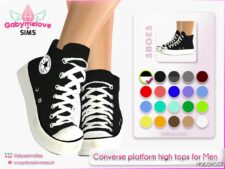 Sims 4 Shoes Mod: Chuck Taylor All Star Converse platform high top Sneakers for Men (Featured)