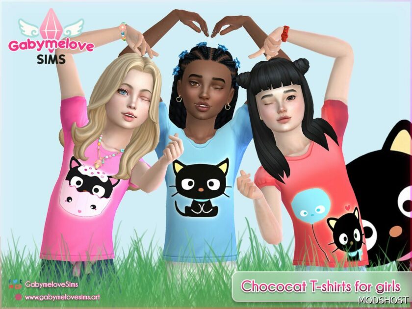 Sims 4 Clothes Mod: Chococat T-shirts for girls | Updated 2023 (Featured)