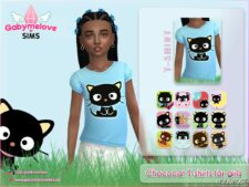 Sims 4 Clothes Mod: Chococat T-shirts for girls | Updated 2023 (Image #2)