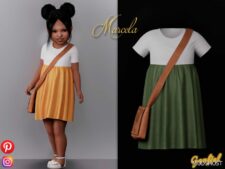 Sims 4 Female Clothing Mod: Marcela – Cute Dress with Shoulder BAG (Featured)