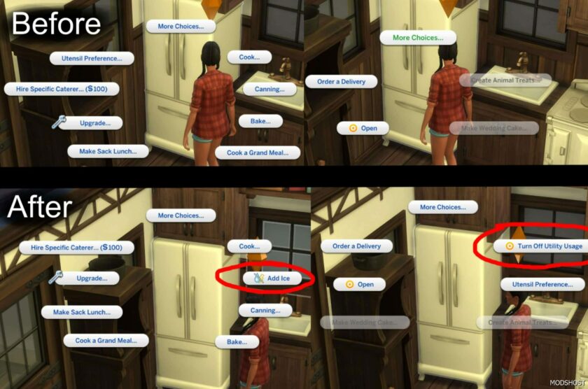 Sims 4 Mod: Country Kitchen KIT Fridge Off-The-Grid FIX (Featured)