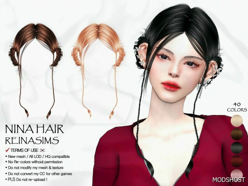 Sims 4 Female Mod: Nina Hair (Featured)