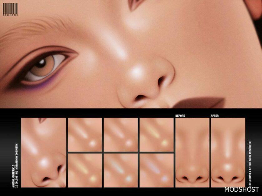 Sims 4 Female Makeup Mod: Highlighter N15 (Featured)