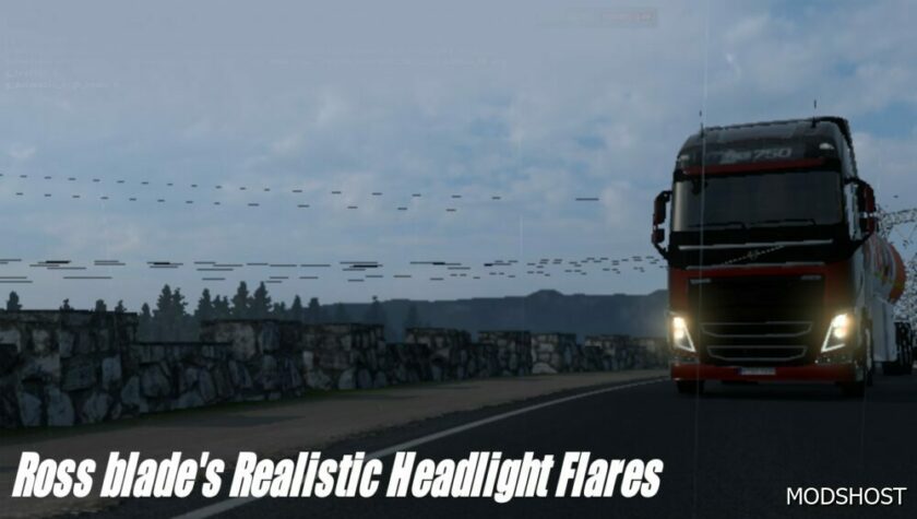 ETS2 Realistic Part Mod: Ross Blade’s Realistic Headlight Flare V2.0 1.49 (Featured)