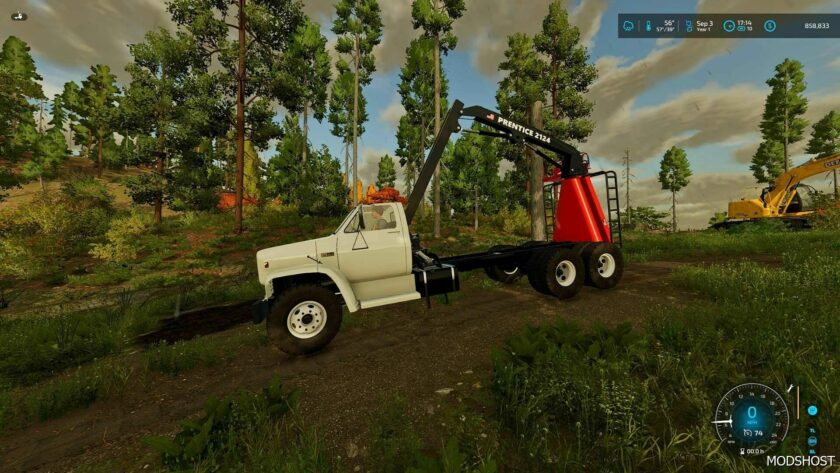 FS22 Mod: C-60 LOG Loader Truck Rear Mount (Featured)