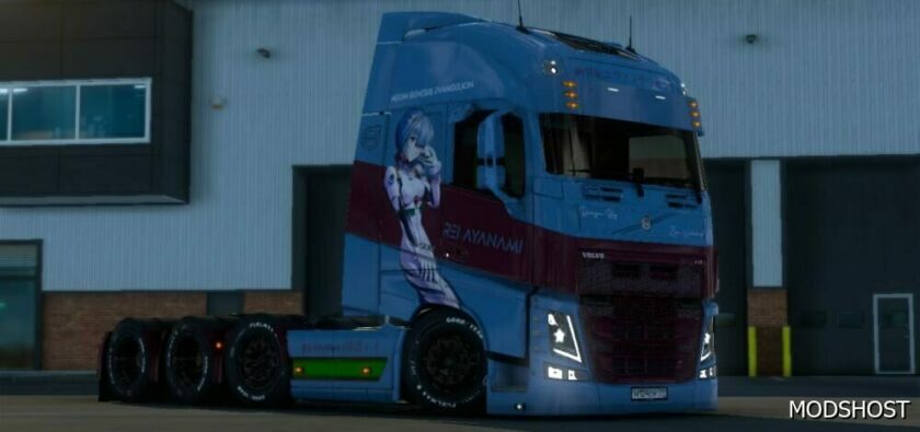 ETS2 Volvo Mod: REI Ayanami Skin Final Version for Pendragon Volvo FH12 by ZEN Workshop (Featured)