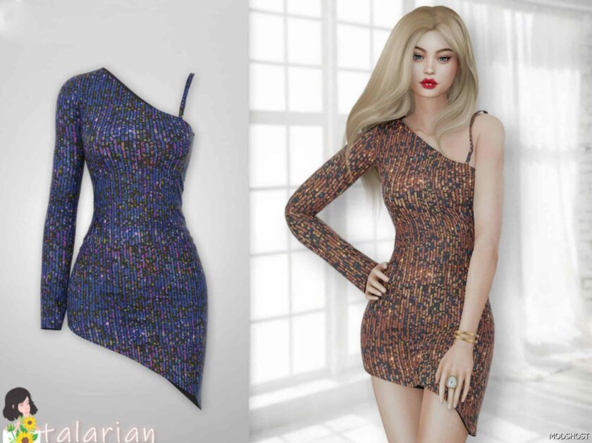 Sims 4 Female Clothes Mod: Rowan Sequin Dress (Featured)