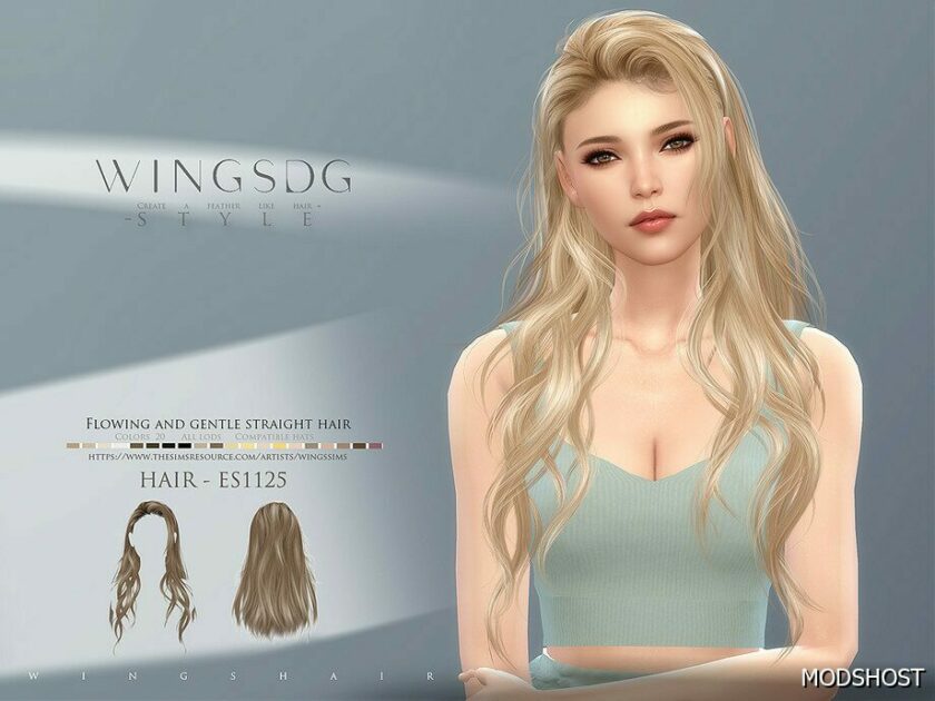 Sims 4 Female Mod: Flowing and Gentle Straight Hair (Featured)