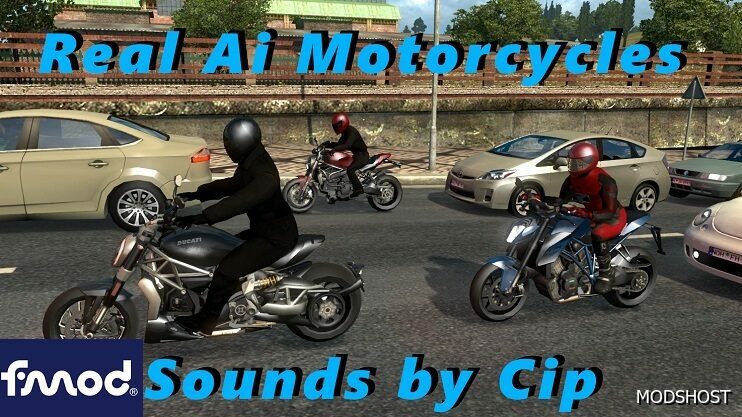 ETS2 Jazzycat Traffic Mod: Real AI Motorcycles Sounds 1.49 (Featured)