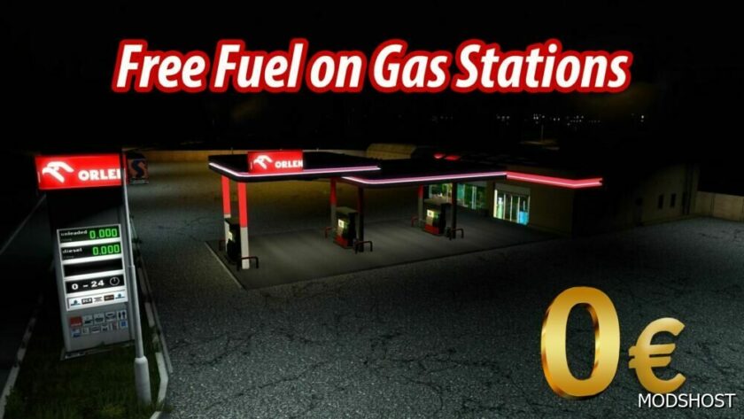 ETS2 Mod: Free Fuel on GAS Stations 1.49 (Featured)