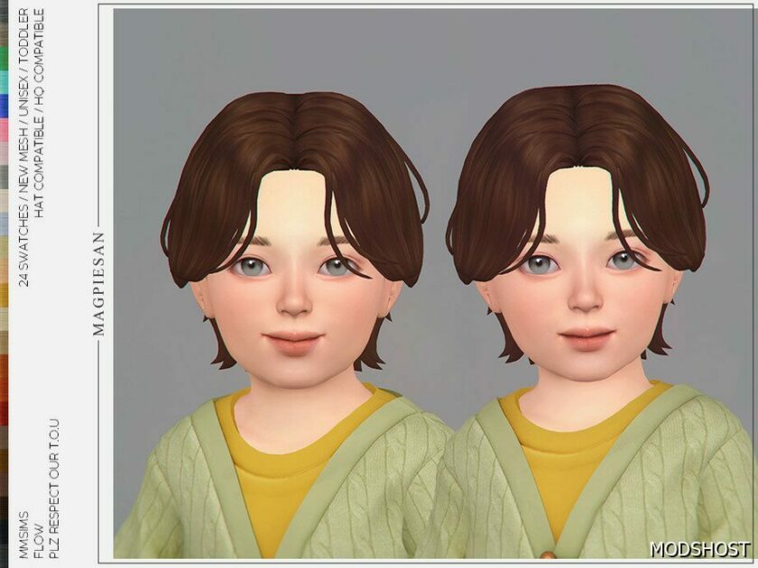 Sims 4 Kid Mod: Flow Hair for Toddler (Featured)