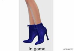 Sims 4 Female Shoes Mod: Laceup Heeled Boots S272 (Image #2)