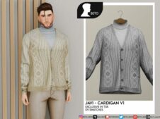 Sims 4 Male Clothes Mod: Javi Sweater (Cardigan V1) (Featured)