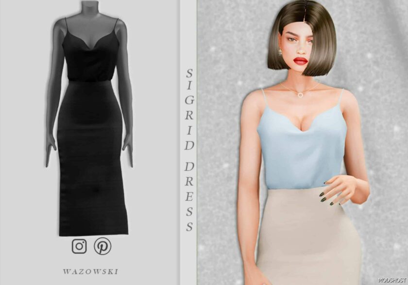 Sims 4 Dress Clothes Mod: Sigrid Dress (Featured)