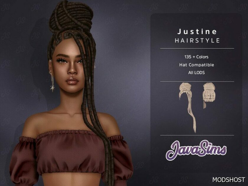 Sims 4 Female Mod: Justine Hairstyle (Featured)