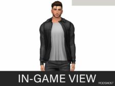 Sims 4 Elder Clothes Mod: Rude Jacket (Image #2)