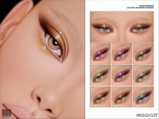 Sims 4 Female Makeup Mod: Glossy Eyeshadow N268 (Featured)