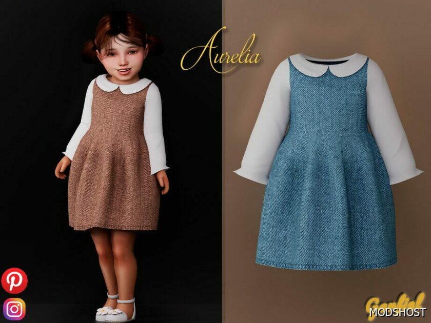 Sims 4 Dress Clothes Mod: Aurelia – Cute Formal Dress (Featured)