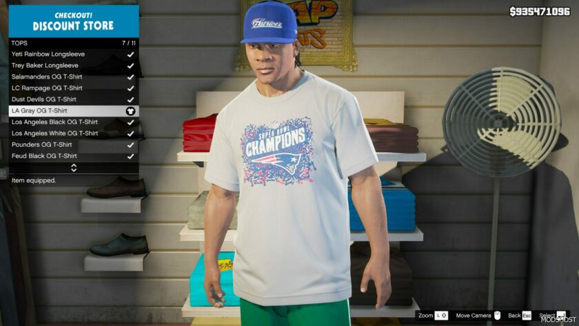 GTA 5 Player Mod: Four Boston Sports Teams T-Shirts + Patriots HAT for Franklin (Featured)