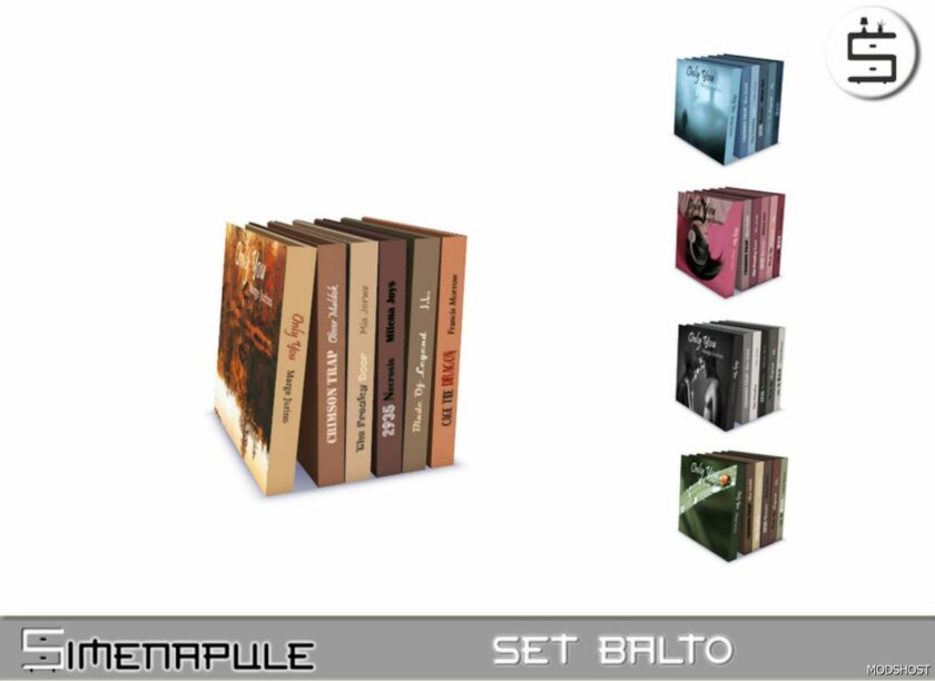 Sims 4 Object Mod: SET Balto – Books 01 (Featured)