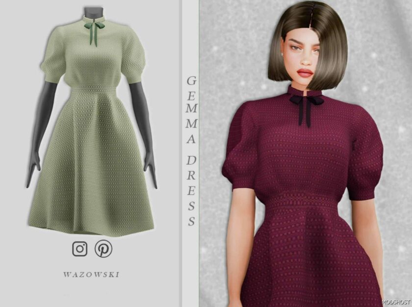 Sims 4 Female Clothes Mod: Gemma Dress (Featured)