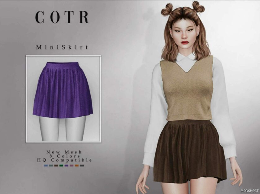 Sims 4 Female Clothes Mod: Mini Skirt B-80 (Featured)