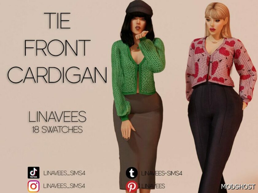 Sims 4 Teen Clothes Mod: Emma – Cardigan (Featured)