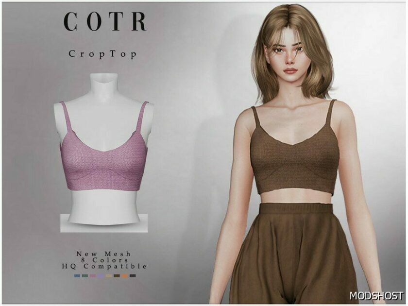 Sims 4 Female Clothes Mod: Crop TOP T-532 (Featured)