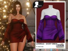 Sims 4 Elder Clothes Mod: Andreas (Short Dress) (Featured)