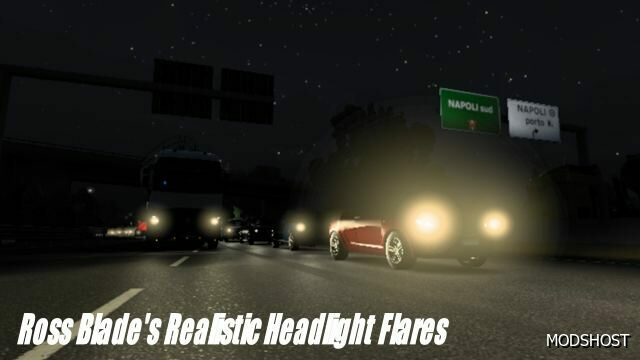 ETS2 Headlights Part Mod: Ross Blade’s Realistic Headlight Flares V2.7 1.49 (Featured)