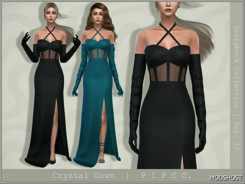 Sims 4 Female Clothes Mod: Crystal Gown (Featured)