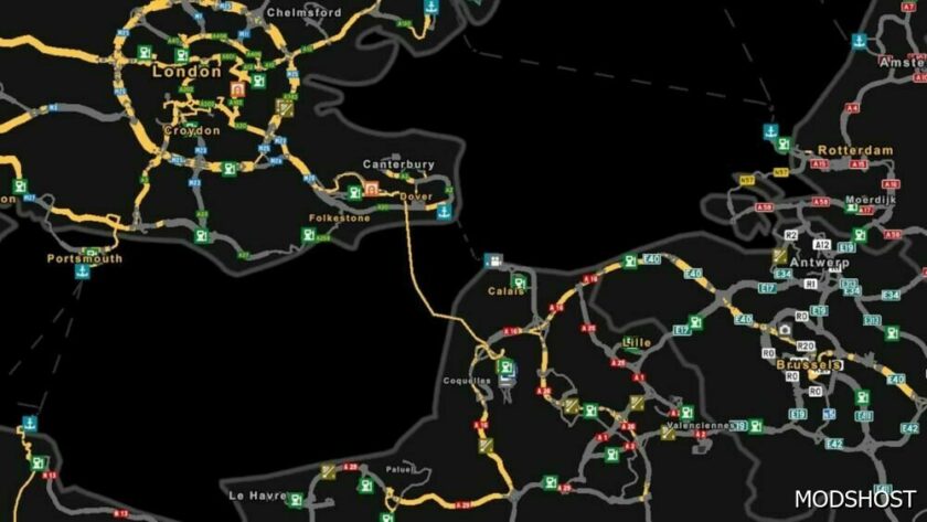 ETS2 ProMods Map Mod: Channel Tunnel Unhidden - Promods Addon (Featured)