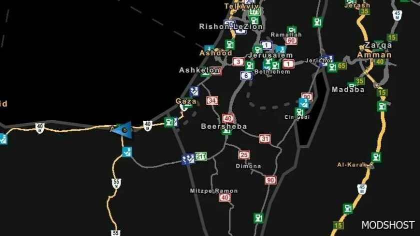 ETS2 ProMods Map Mod: Gaza Re-Added - Promods Middle East Addon (Featured)