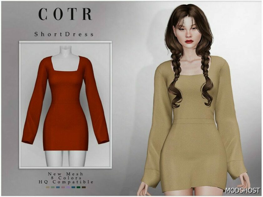 Sims 4 Dress Clothes Mod: Short Dress D-305 (Featured)