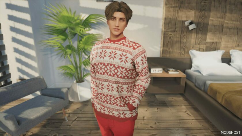 GTA 5 Player Mod: Christmas Sweater for MP Male (Featured)