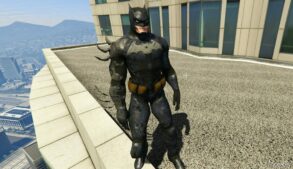 GTA 5 Player Mod: Batman Dcuo Damaged Addon PED (Image #2)