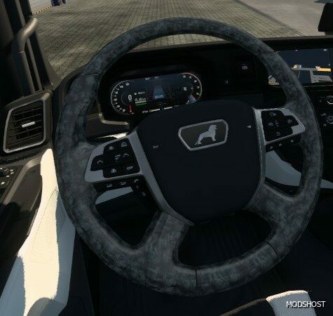 ETS2 MAN Interior Mod: 2020 Grey Steering Wheel (Featured)